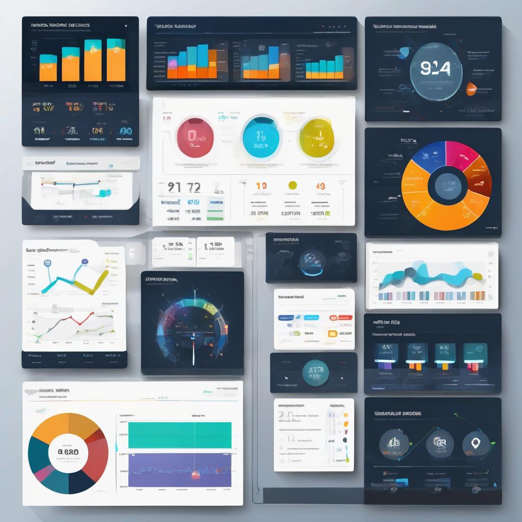 sleek, futuristic social media analytics dashboard on large screen, displaying graphs and user en...