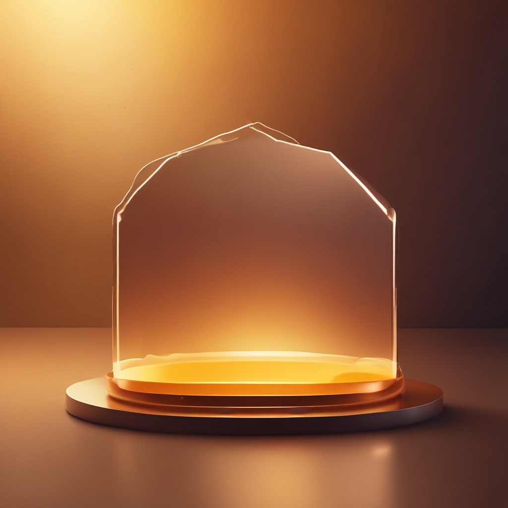 premium cinematic wide shot. Background is sophisticated gradient from warm orange to golden yell...