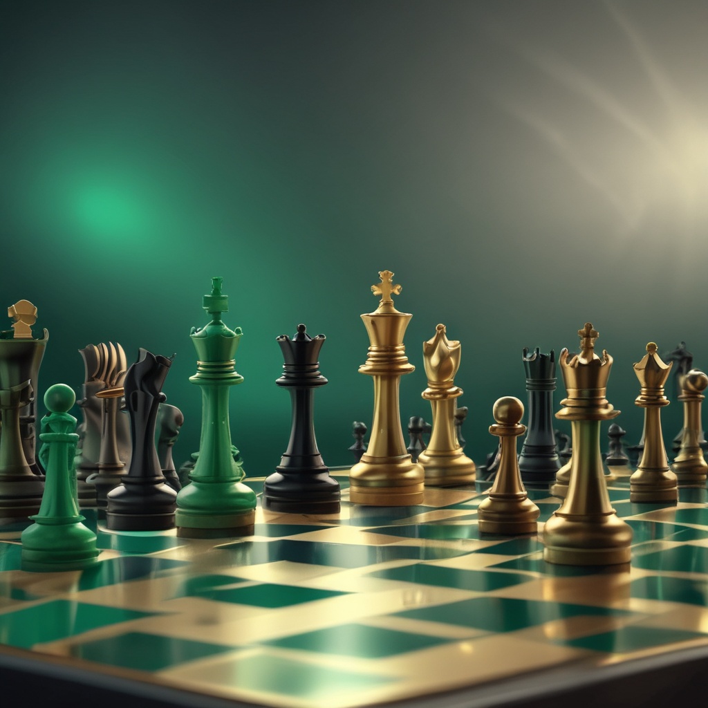 premium cinematic wide shot. Background is sophisticated gradient from Emerald Green to Black. On...