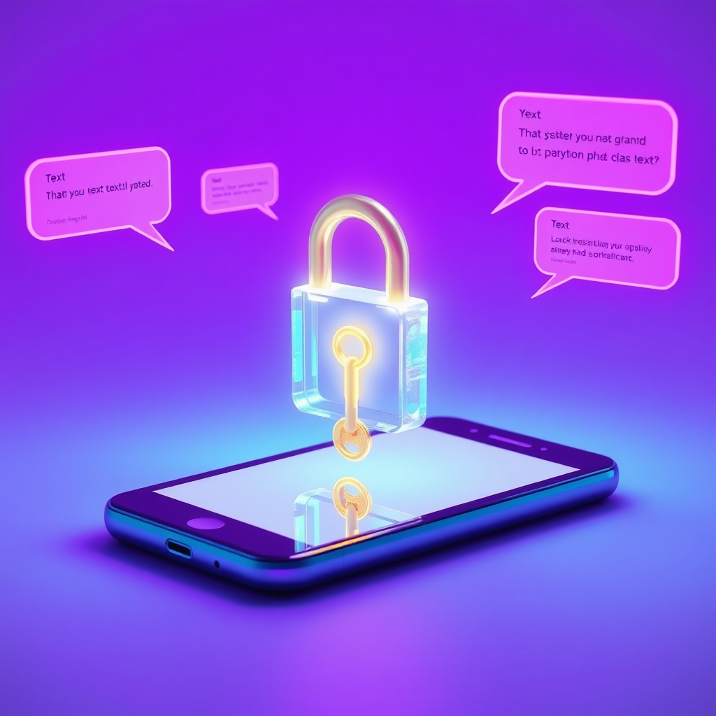 high-end commercial 3D render glowing 'Key' icon (representing Keywords) unlocking digital padloc...