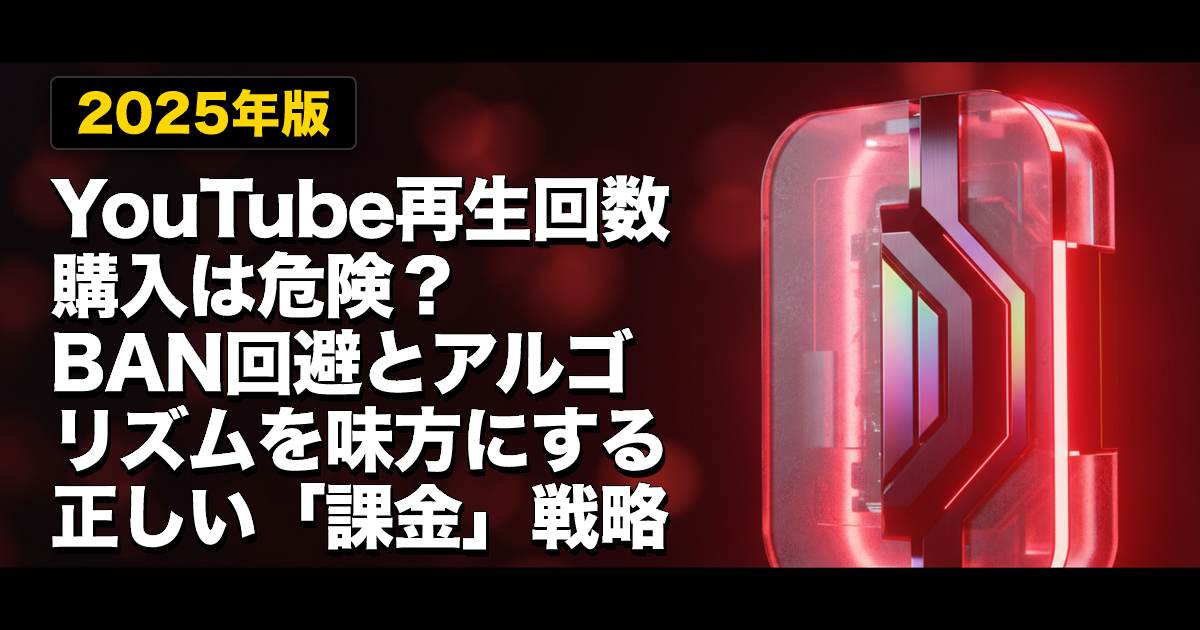 【2025年版】YouTube再生回数購入は危険？BAN回避とアルゴリズムを味方にする正しい「課金」戦略