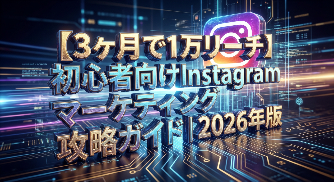 【3ヶ月で1万リーチ】初心者向けInstagramマーケティング攻略ガイド｜2026年版