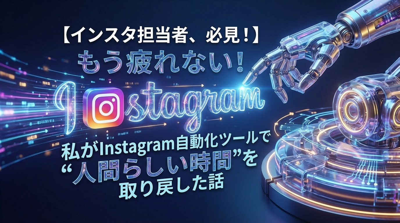 【インスタ担当者、必見！】もう疲れない！私がInstagram自動化ツールで“人間らしい時間”を取り戻した話