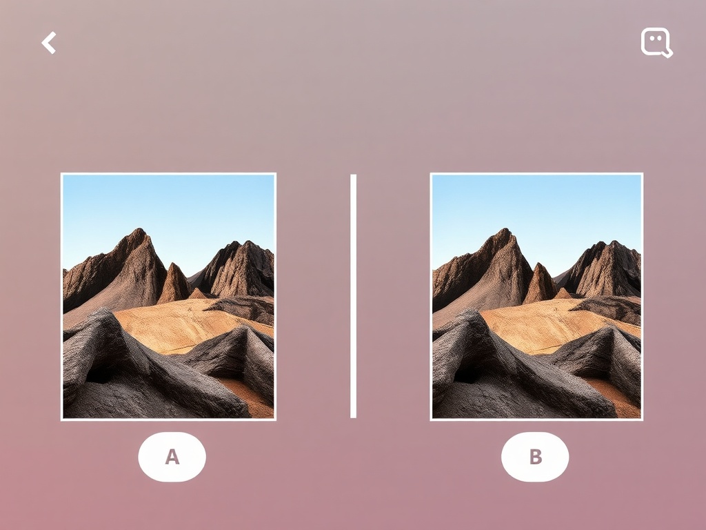 close-up user interface showing /B test result for Instagram Reels. Two different thumbnails are ...