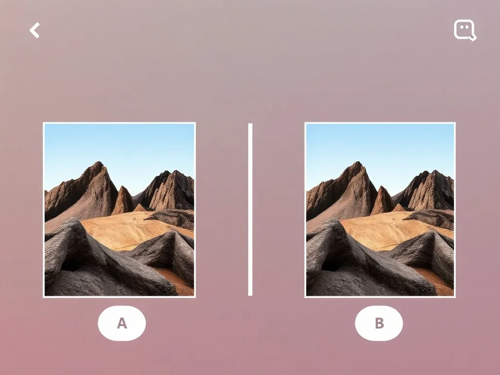 close-up user interface showing /B test result for Instagram Reels. Two different thumbnails are ...
