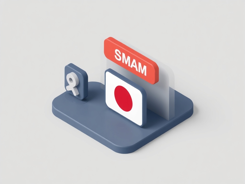 3D isometric icons representing SMM Panel selection criteria: Japanese flag for language support,...