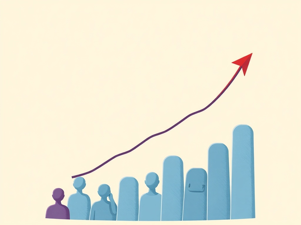 graph showing increase Instagram followers, representing success web marketing
