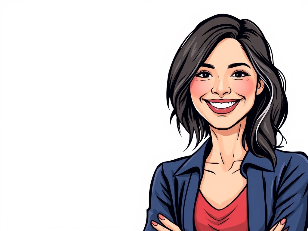 friendly and approachable featuring person (ideally woman in her 30s, representing marketing mana...